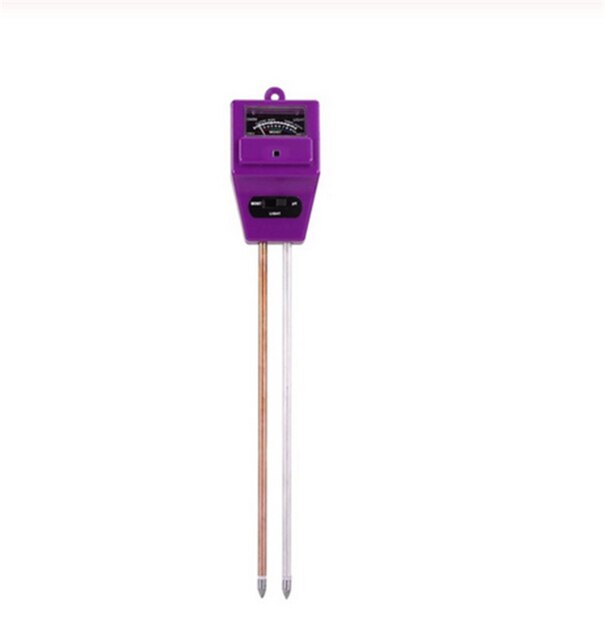 Medidor Digital de humedad del suelo 3 en 1, Analizador de PH, medidor de humedad de la tierra, acidez, medidor de luz solar para cultivo de plantas de jardín: Purple