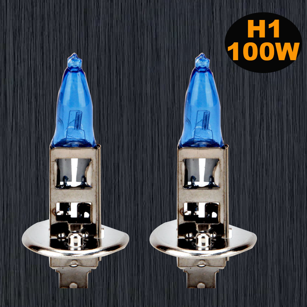 2PCS H4 Halogenlampe 12V 100W Super Weiß Blau Glas H7 H11 9005 9006 H1 H3 Edelstahl basis Auto Lampe