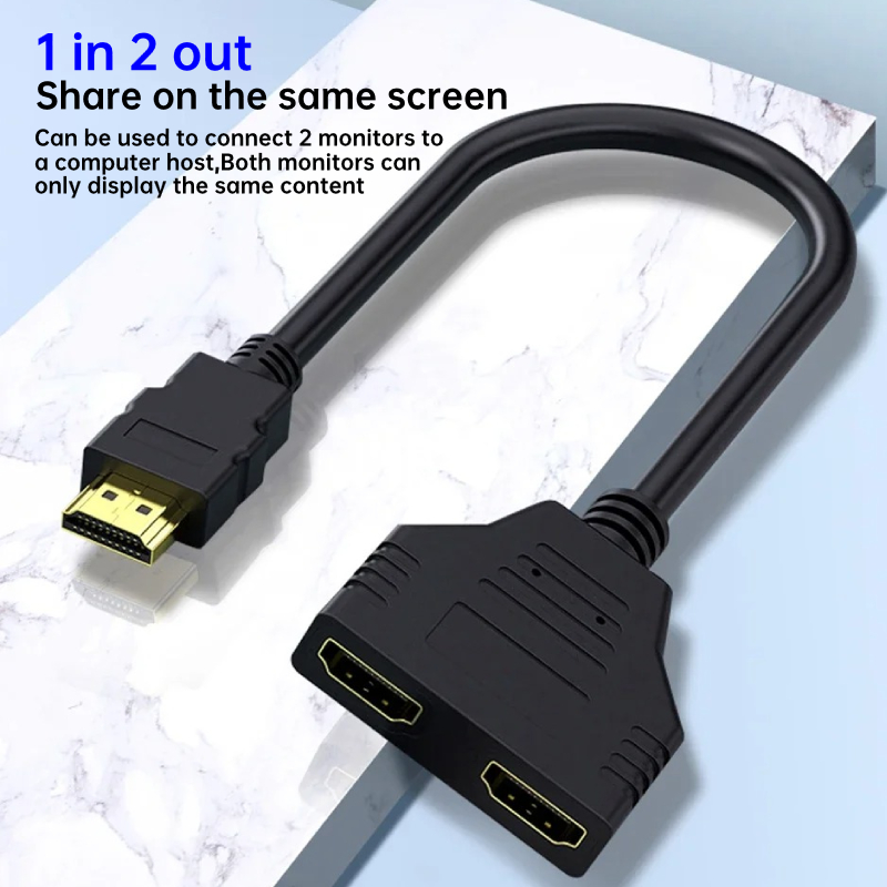 Hdtv 1 in 2 1080p hdtv splitter adapter mannelijk naar vrouwelijk kop adapter hd mannelijk naar vrouwelijk conversiekabel hdmi-compatibele splitter