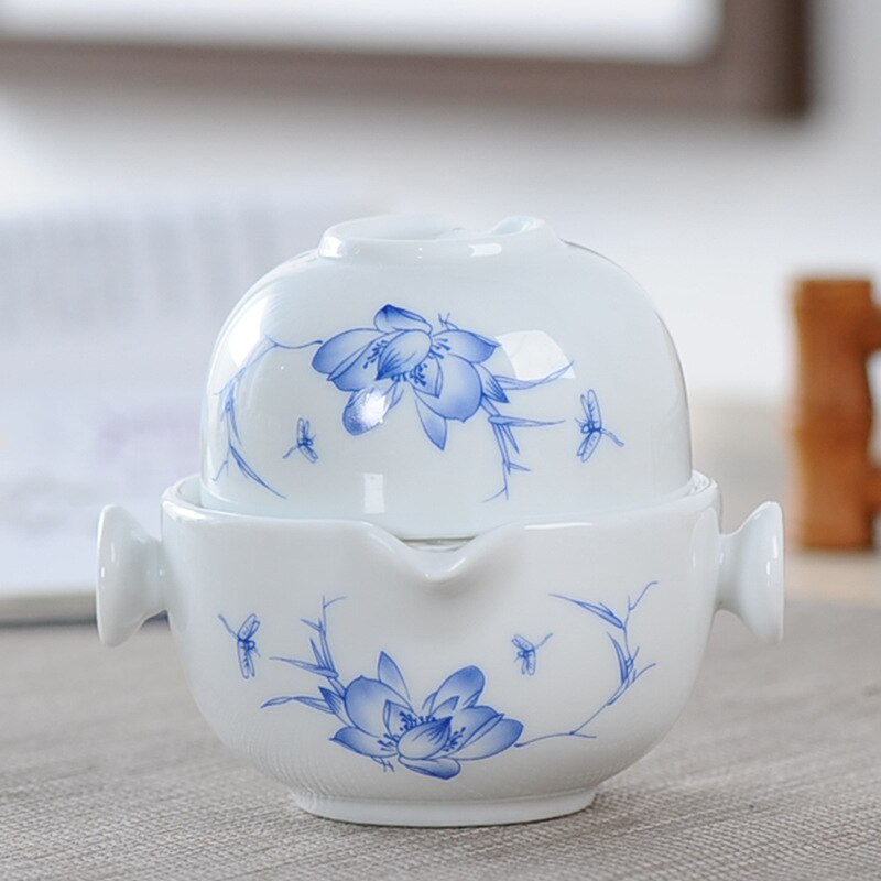 Ceramics Tea set Include 1 Pot 1 Cup, and easy gaiwan,Beautiful and easy teapot kettle,kung fu teaset: 16