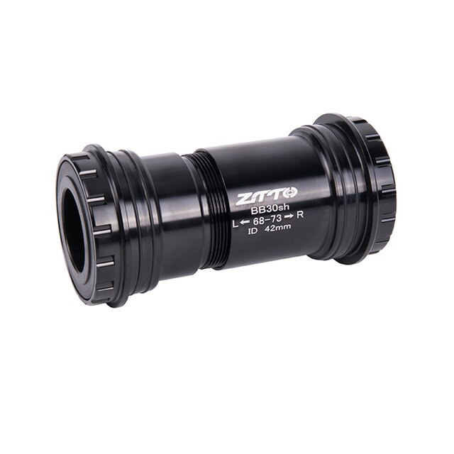 Bicycle Lock Bottom Shaft Threaded for Shiman sram GXP chainring 24mm Spindle Crankset fit BB30 68 / 73mm φ42mm Frame Shell: black