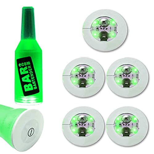 5 stücke einstellen führte leuchtende Untersetzer leuchten Glas Trink flasche Tasse matt für Partys Hochzeiten Bar Weihnachten Heimat Kneipe: Grün