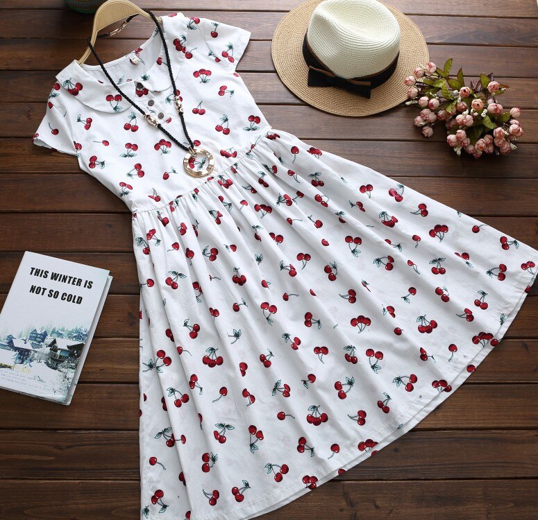 Escuela Japonesa uniformes Anime Cosplay Sailor traje estilo universitario pequeño fresco cereza estampado chicas dulces y lindas estudiante vestido M-XL: white / XL
