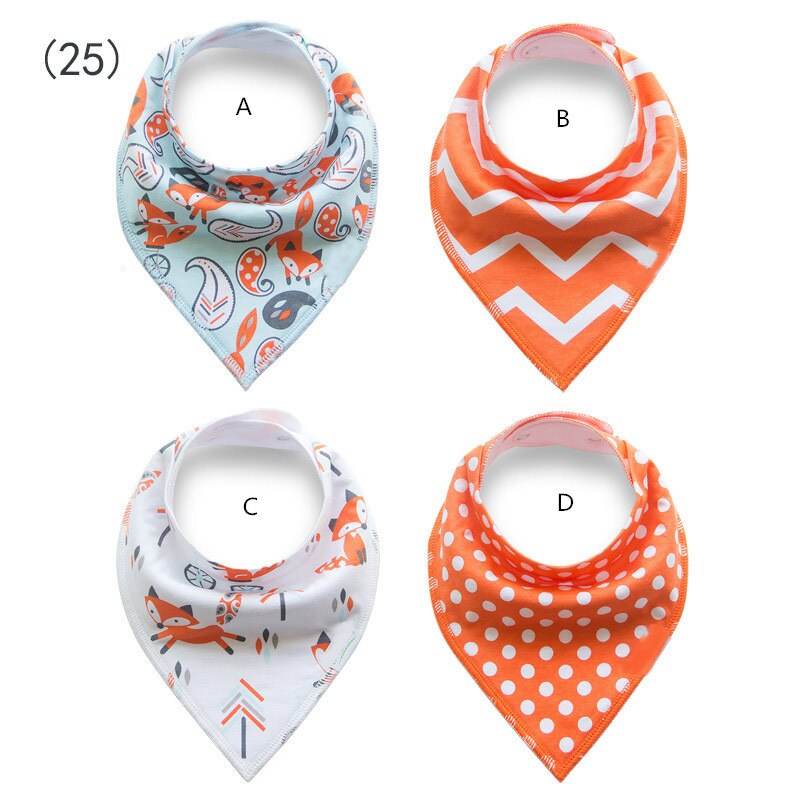 Orange und weiß thema/frech fuchs + Polka Punkt + Sparren Bandana Lätzchen prinzessin mädchen/4 teile/satz