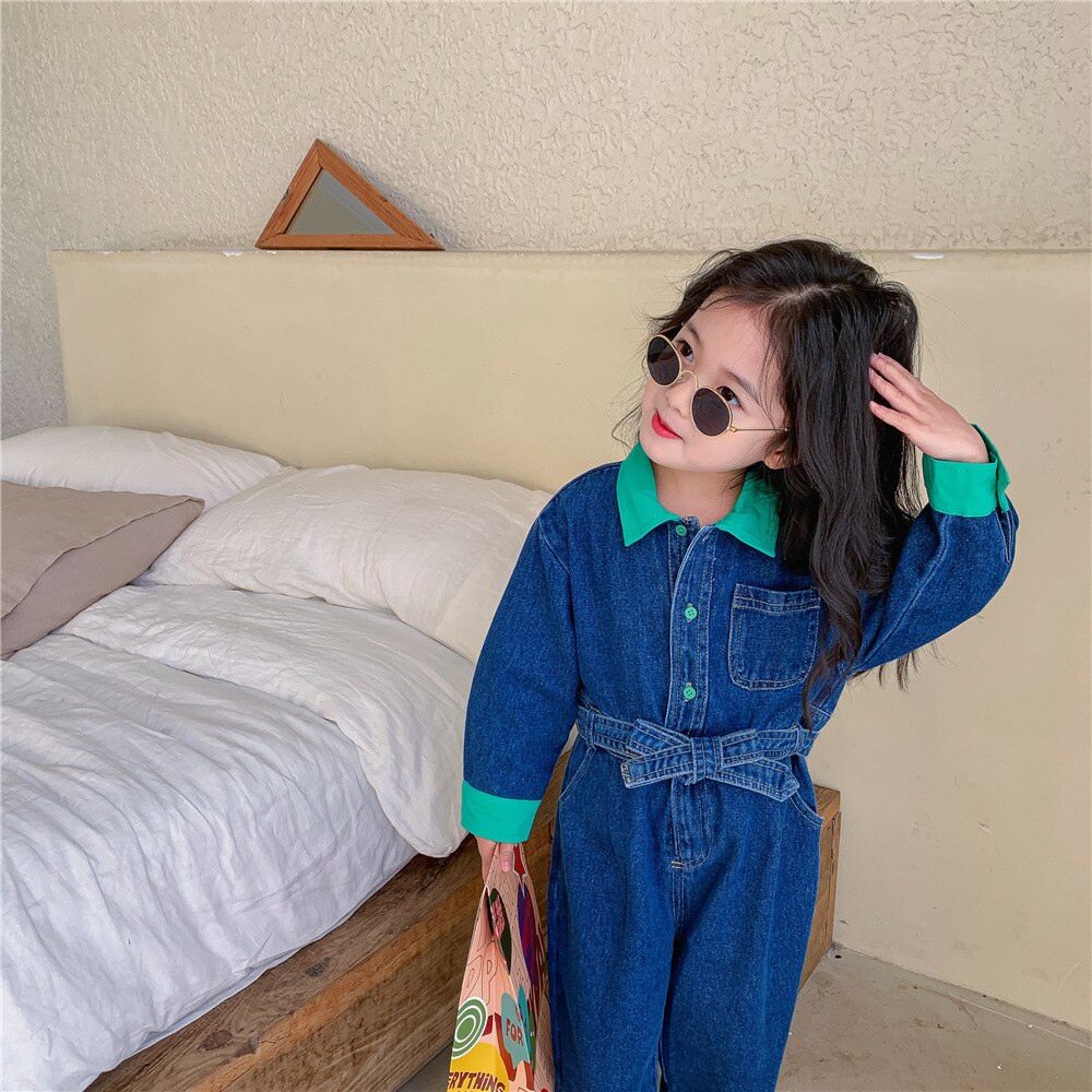 Mono vaquero de manga larga para niño y niña, Peto vaquero de , pantalones vaqueros para niño pequeño, ropa de otoño, novedad de primavera 2022