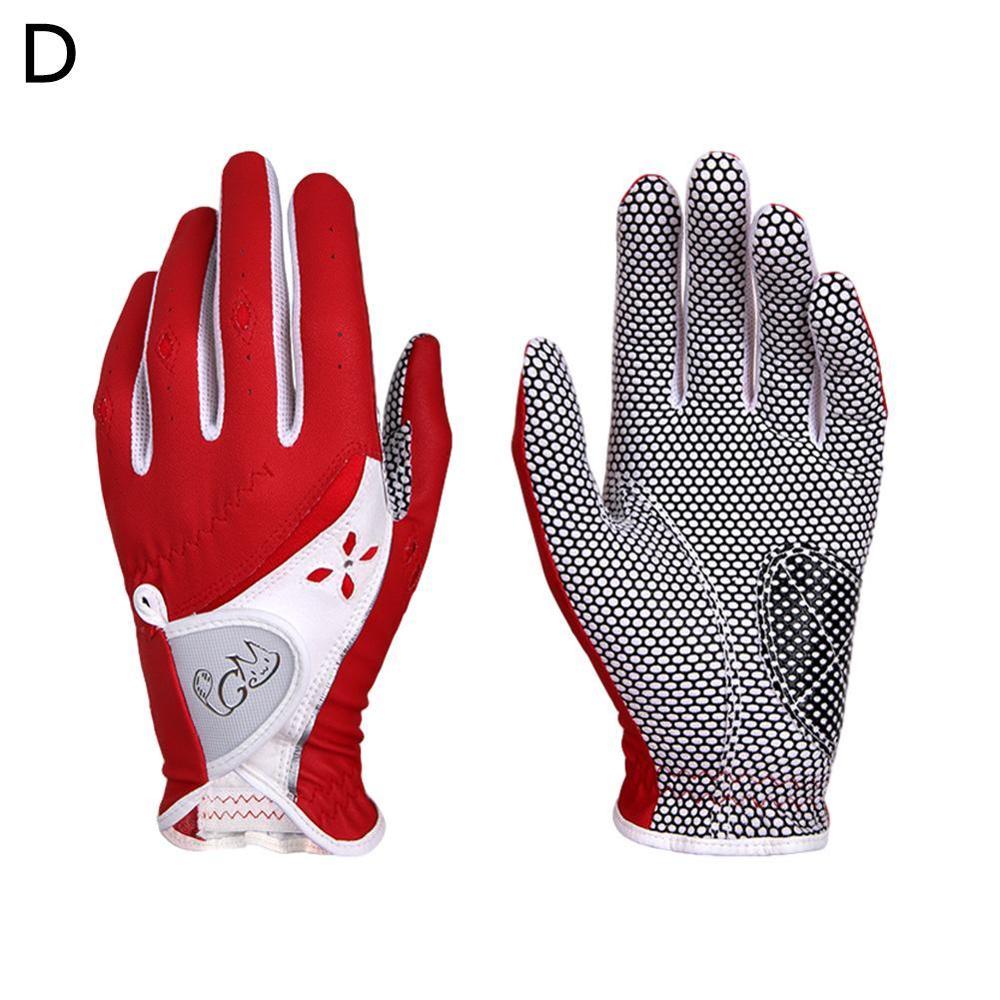 1 Pair Golf Women's Gloves Left Hand and Right Hand Non-slip Golf Gloves Ladies Breathable Outdoor Sports Gloves: D / L