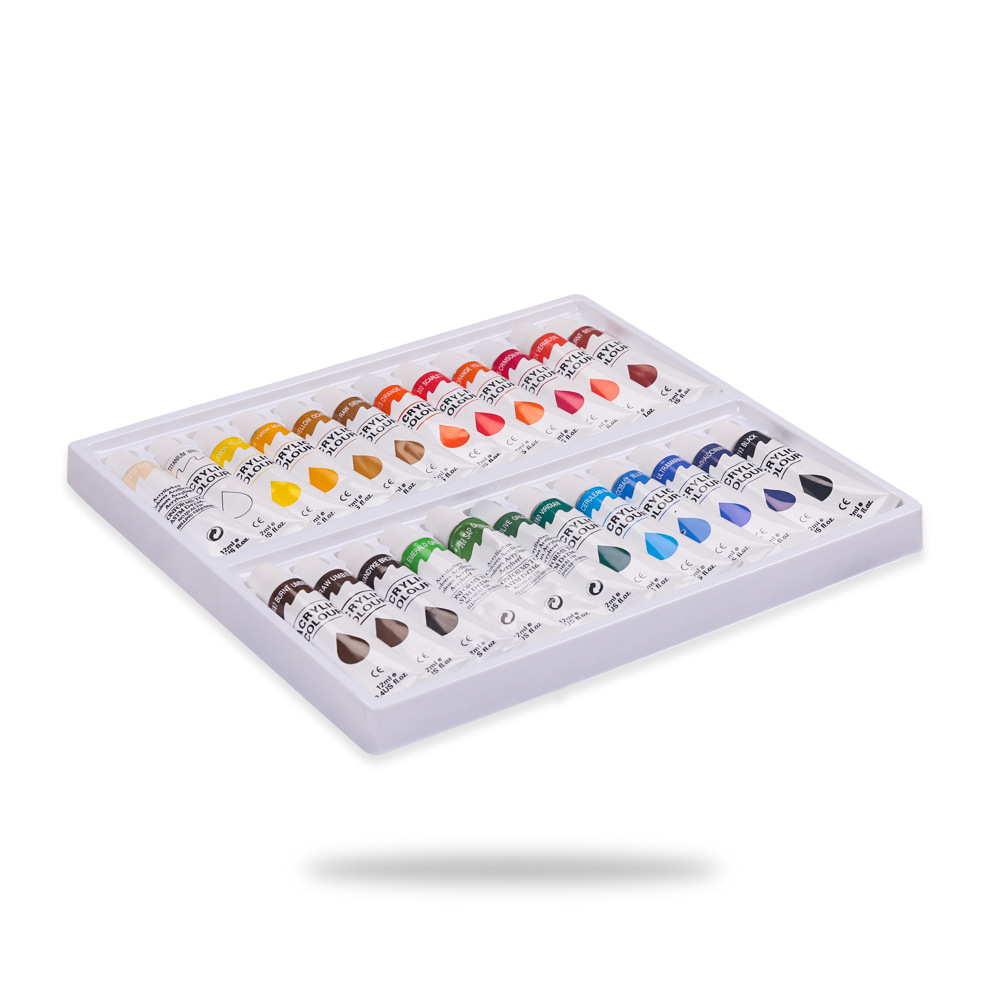 Acryl Verf Set - 24 -Pack Schilderen Voor Canvas, Hout, Keramiek, Stof, acryl Verf Voor Beginners En Professionele Kunstenaars