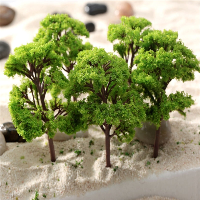 10pcs 9cm HO OO Scale Model Trees Train Railroad Layout Diorama Wargame Scenery