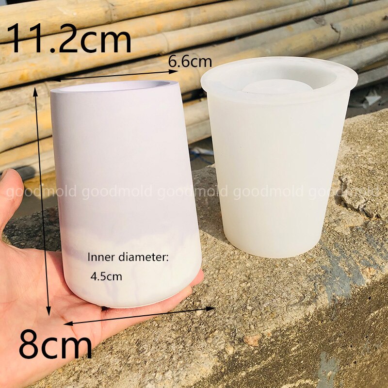 Terrazzo vase betonform unik cement penholder silikone form saftige plantekasser form lys kop form nordisk stil: F-skimmel