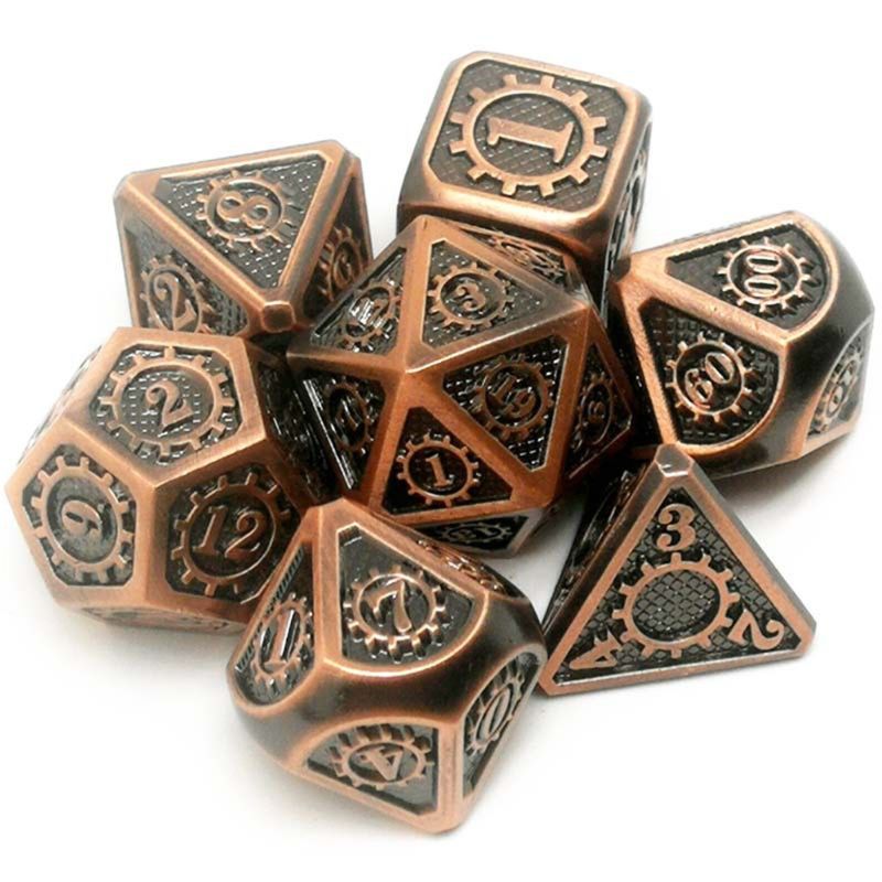 Metal Dice 7 Stks/set Rpg Dobbelstenen D & D Board Game Magic Props D4 D6 D8 D10 D12 D20 d25 19: Type C