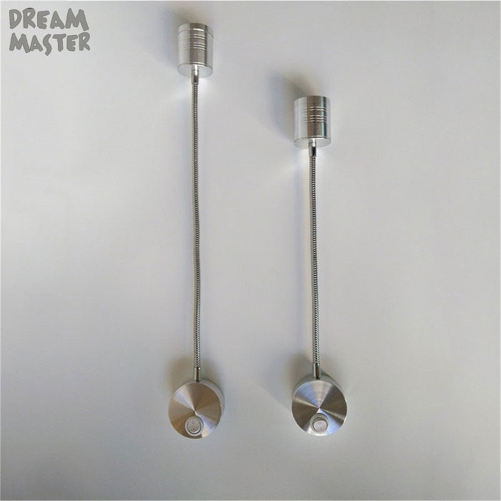 5W led flexible hose wall light L28cm L38cm neck bedside reading bending lamp mirror desk painting above lights 85-265V