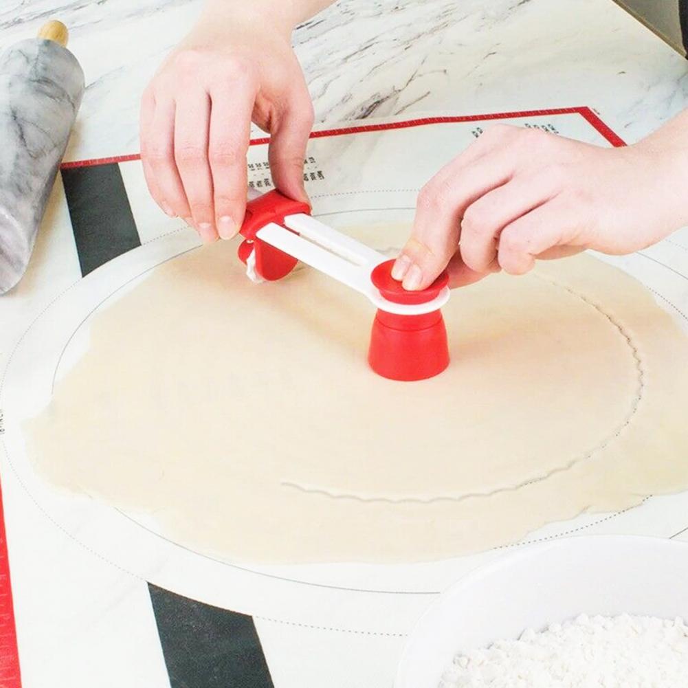 Pastry Cutter with Adjustable Rotating Food Grade DIY Measuring Cake Pizza Cutter Plastic Compass-shaped Lace Cookie Cutter