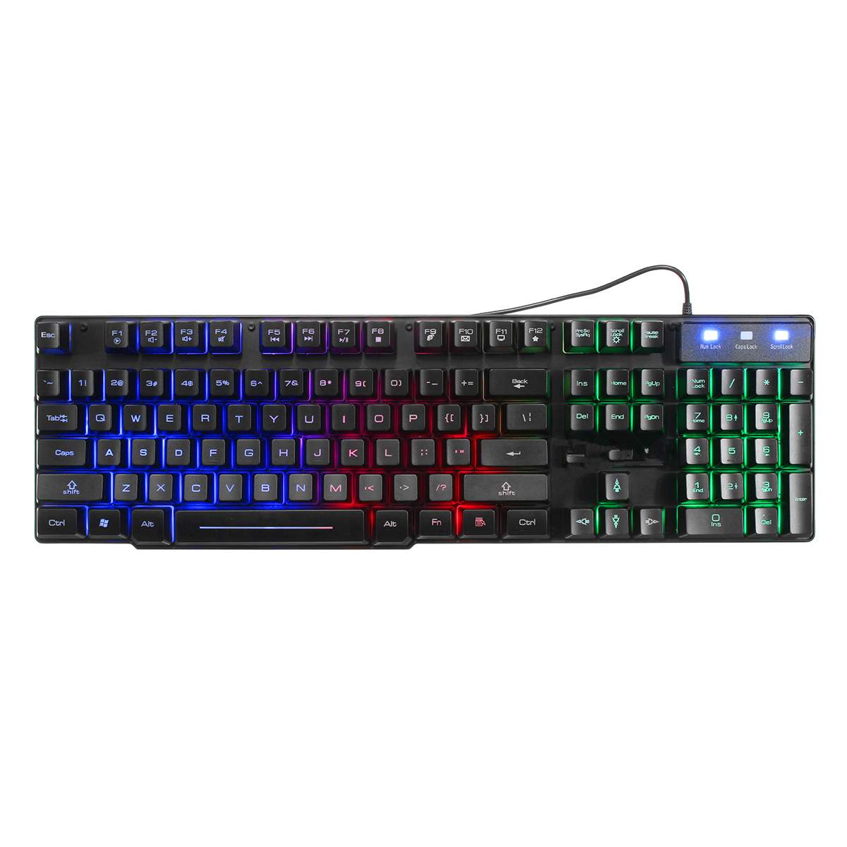 Colorful Backlight USB Wired Gaming Keyboard and Mouse Set T6 2400DPI LED Gamer Computer Mechanical Gaming Keyboard Combo