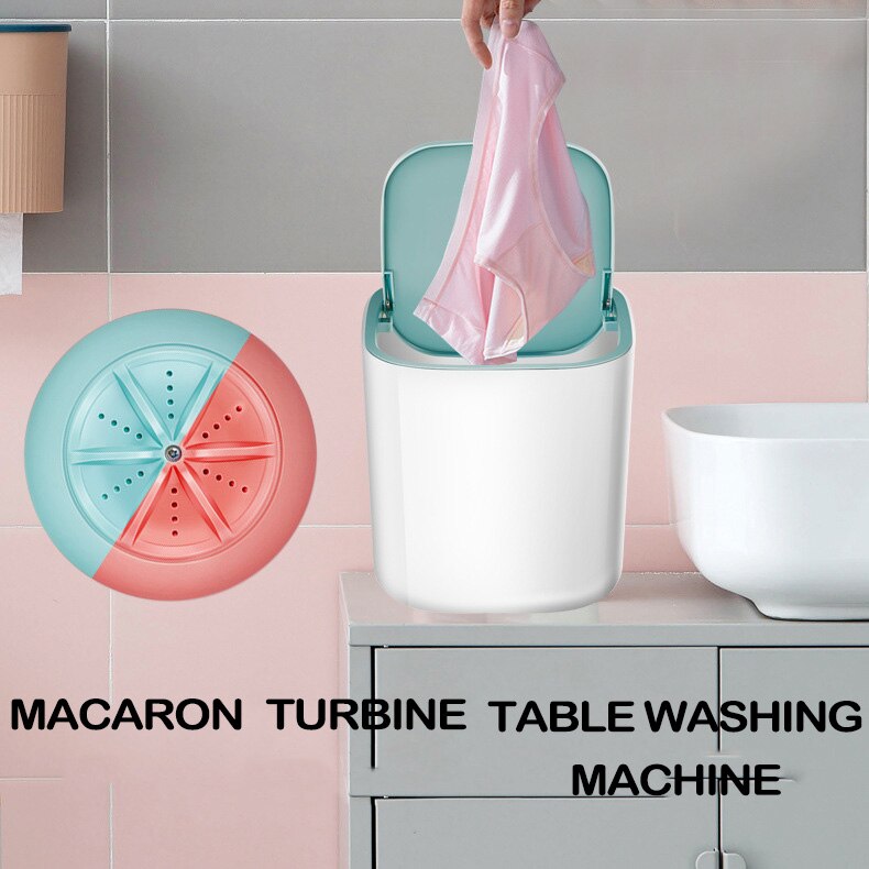 Mini super shock wave desktop turbo washer portable USB macaron underwear small cleaning machine