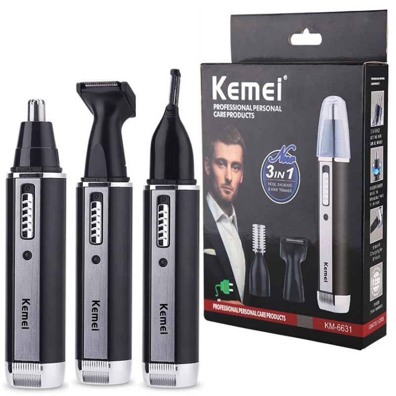 Rechargeable all in one hair trimmer for men electric shaver beard trimmer nose ear eyebrow trimmer for nose: 3in1