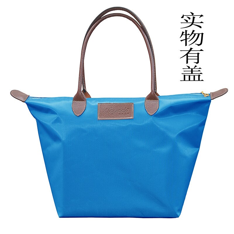 Bolsa de viagem impermeável oxford feminina, bolsa de viagem impermeável de um ombro: Blue