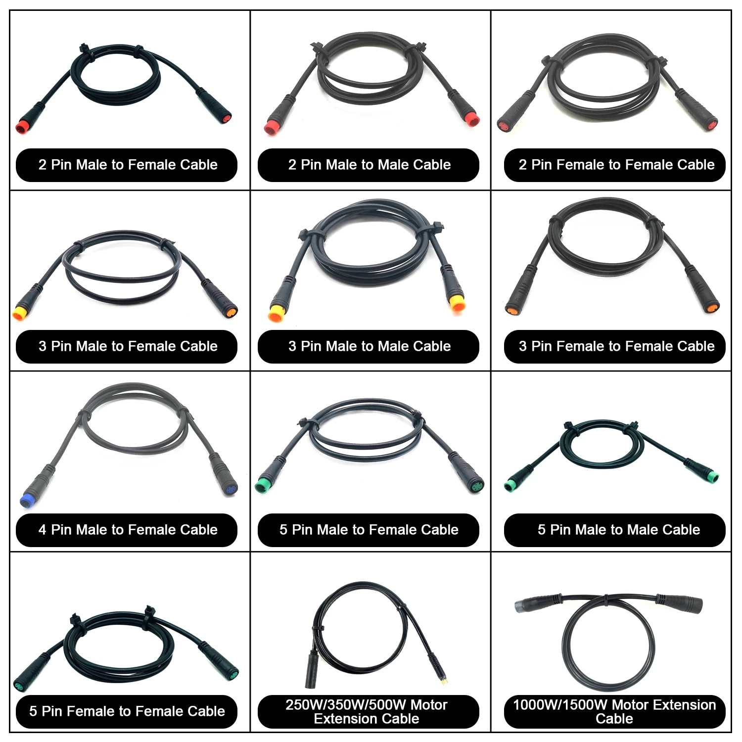 Julet Waterdichte Kabel Bafang Uitbreiding Cale Motor Licht Ebrake Throttle Display 2 3 4 5 Pin Ebike Conversie Kabel