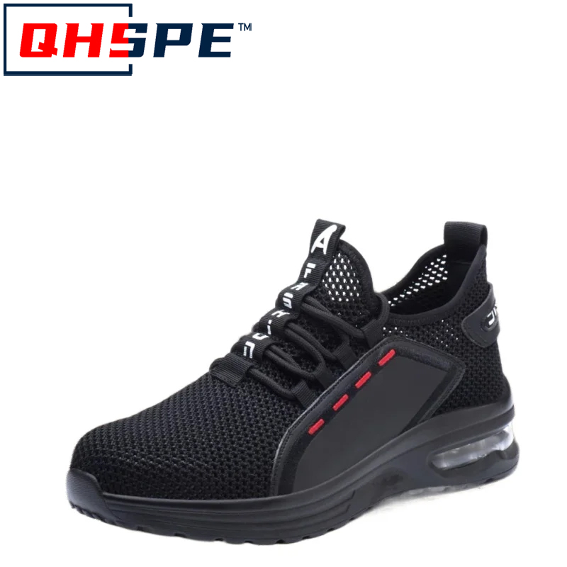 Zapatillas de trabajo con punta de acero para hombre, zapatos de seguridad, botas de trabajo a prueba de perforaciones, calzado Indestructible de: 45 / Gris