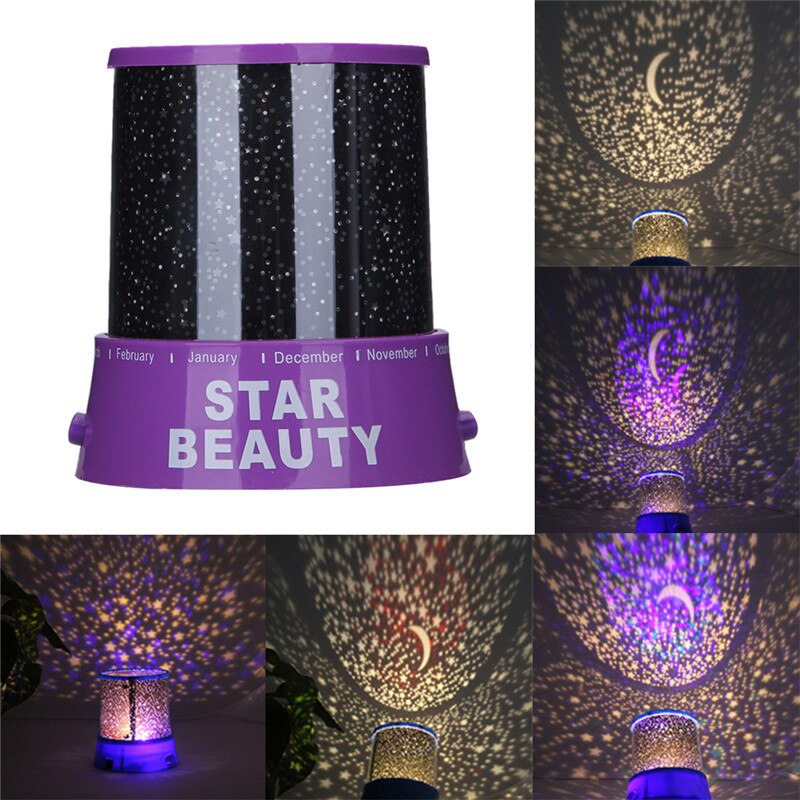 Stars Sterrenhemel LED Projector Moon Night Lamp Batterij USB Slaapkamer Party Projectie Lamp voor kinderen Nachtlampje