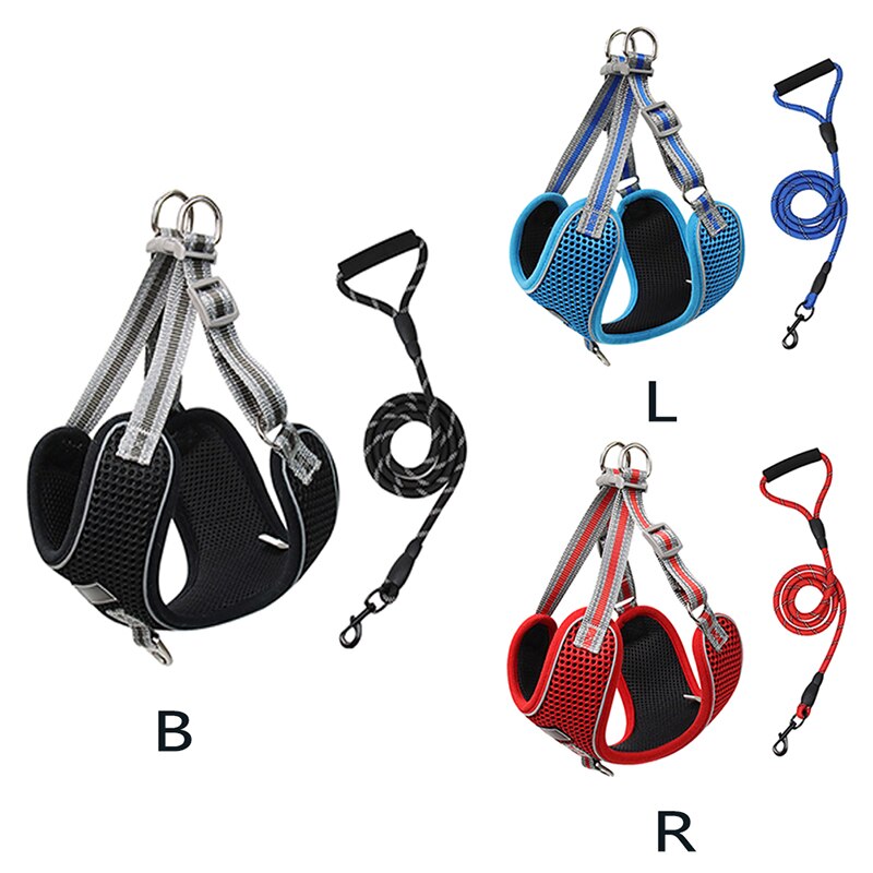 Large Dogs Harness Vest Breathable No Pull Dog Training Harness Adjustable Reflective Pet Harnesses For Pitbull Labrador Collars