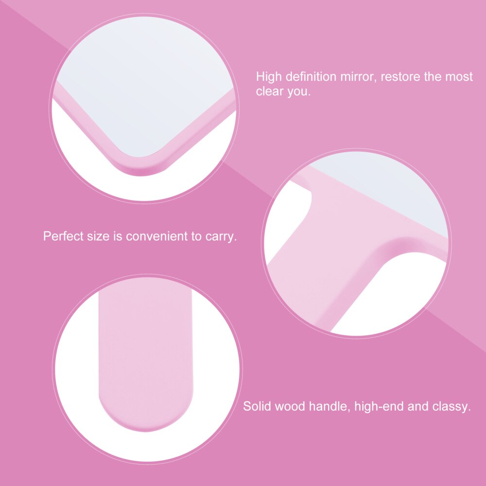 Handheld Makeup Mirror Cosmetic Mirror Portable Girls Mirror with Handle
