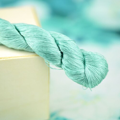 400m Solid Color Embroidery Mulberry Silk Material Wrapping Flower Velvet Flower Thread Green Series: No. 3