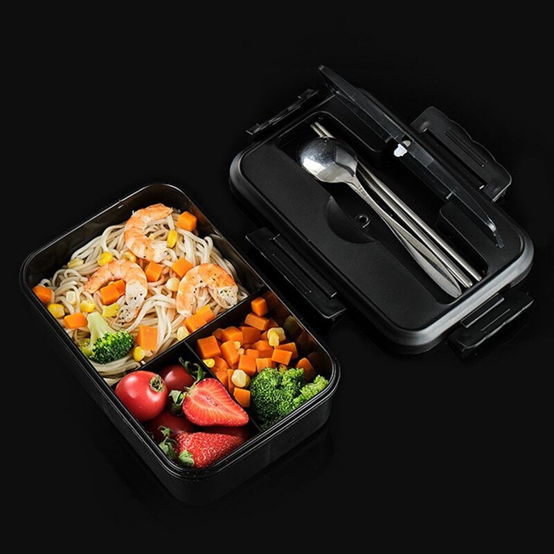 Japanese-style Plastic Lunch Box For Kids Sealed Student Lunch Box Adult With Lid Fast-food box Microwave Oven Heating Bento Box: BK