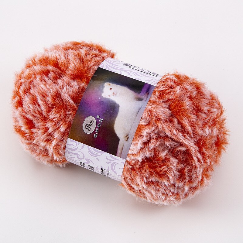 Kasjmier Lange Pluche Nertsen Garen Wol Weven Trui Muts Sjaal Anti-Pilling Garen Hand Breien Diy Handgemaakte supply: light orange