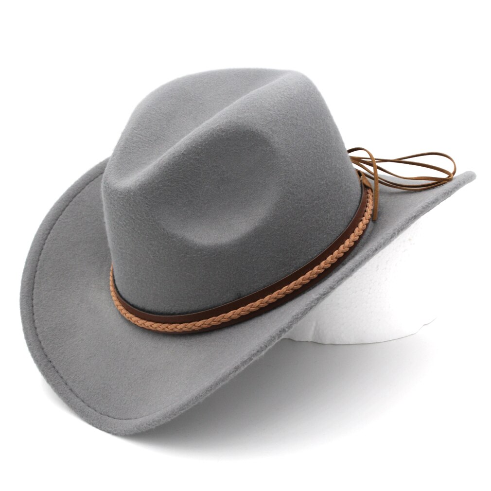 Mistdawn kvinnor män ullblandning western cowboyhatt bred brätte cowgirl ridkeps vinter brun hattband storlek 56-58cm
