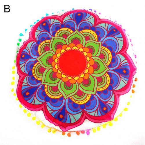 43cm rund bohemisk mandala golvkudde hemsoffa inredning nationell stil soffkudde bekväm kudde: B