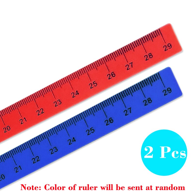 Pizarra blanca, regla magnética de medición, suministros escolares, papelería, dibujo educativo, enderezamiento: 2PCS Ruler (29cm)