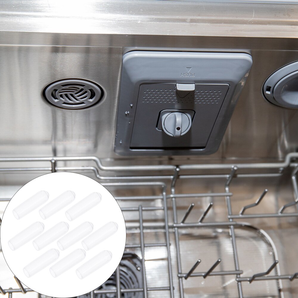 200Pcs Vaatwasser Rack Cap Duurzaam Mini Flexibele Vervanging Transparante Beschermende Cap Ronde End Cap Tip Tine Cover Voor Plank