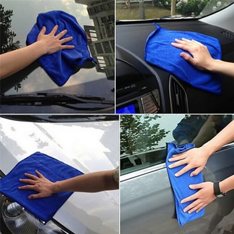 Toallas de microfibra para limpieza de coche, paño de lavado absorbente, suave, grueso, de felpa, para el cuidado del coche, 25x25cm, 10 unidades