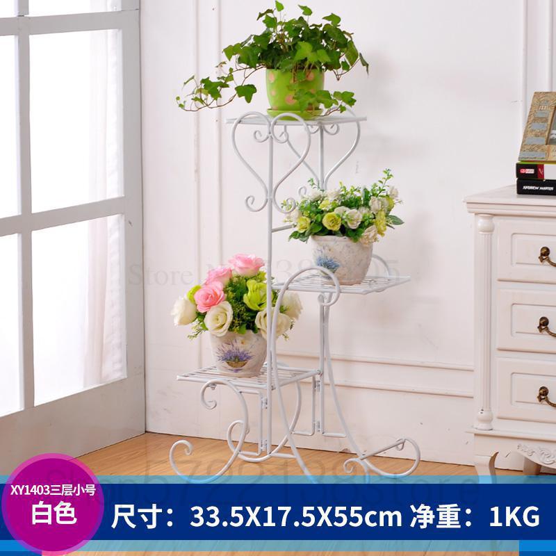 Smeedijzeren Multilayer Bloem Andere Massief Houten Bloempot Dragen Zitkamer Balkon Indoor Vloer Type Multifunctionele Opzichtige S: K