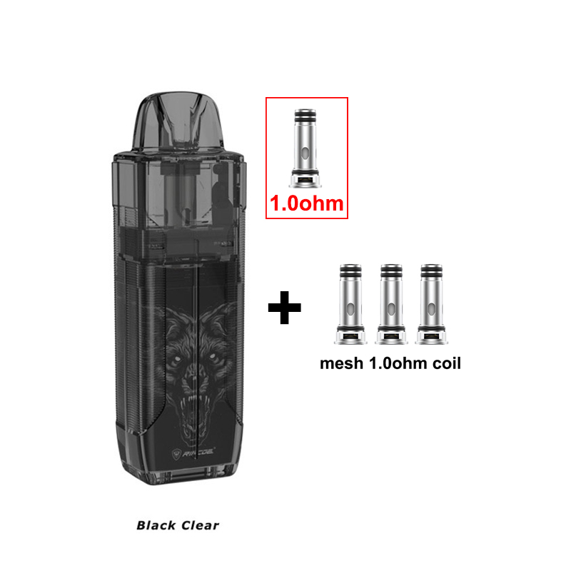 Original Rincoe Jellybox SE Kit 500mAh Battery 2.8ml Cartridge: Black and 3 1.0ohm