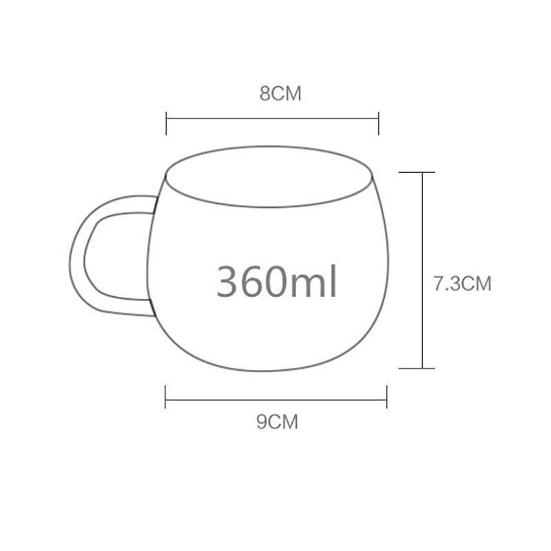 Hittebestendige Transparant Glas Cup Brief Gedrukt Ontbijt Cup Met Handvat Bier Espresso Koffie Beker Thuis Mokken Drinkware