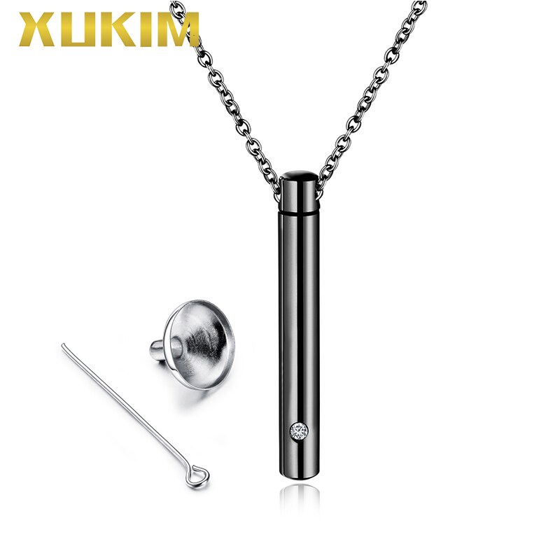 WPO407-8 Xukim Sieraden Parfum Ketting Charms Cilinder Huisdier Bot As Box Hanger Ketting