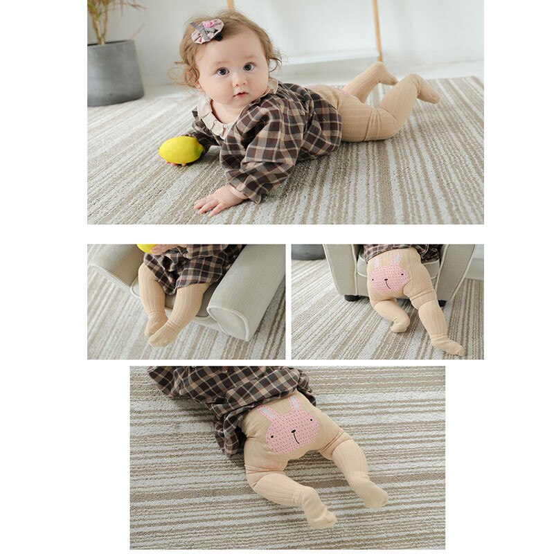 Korean style Baby Unicorn Tights Toddler Big PP pants Spring Autumn Warm Leggings For Infant Clothings Kids Baby Pink Stockings: khaki / XS 0-2Y