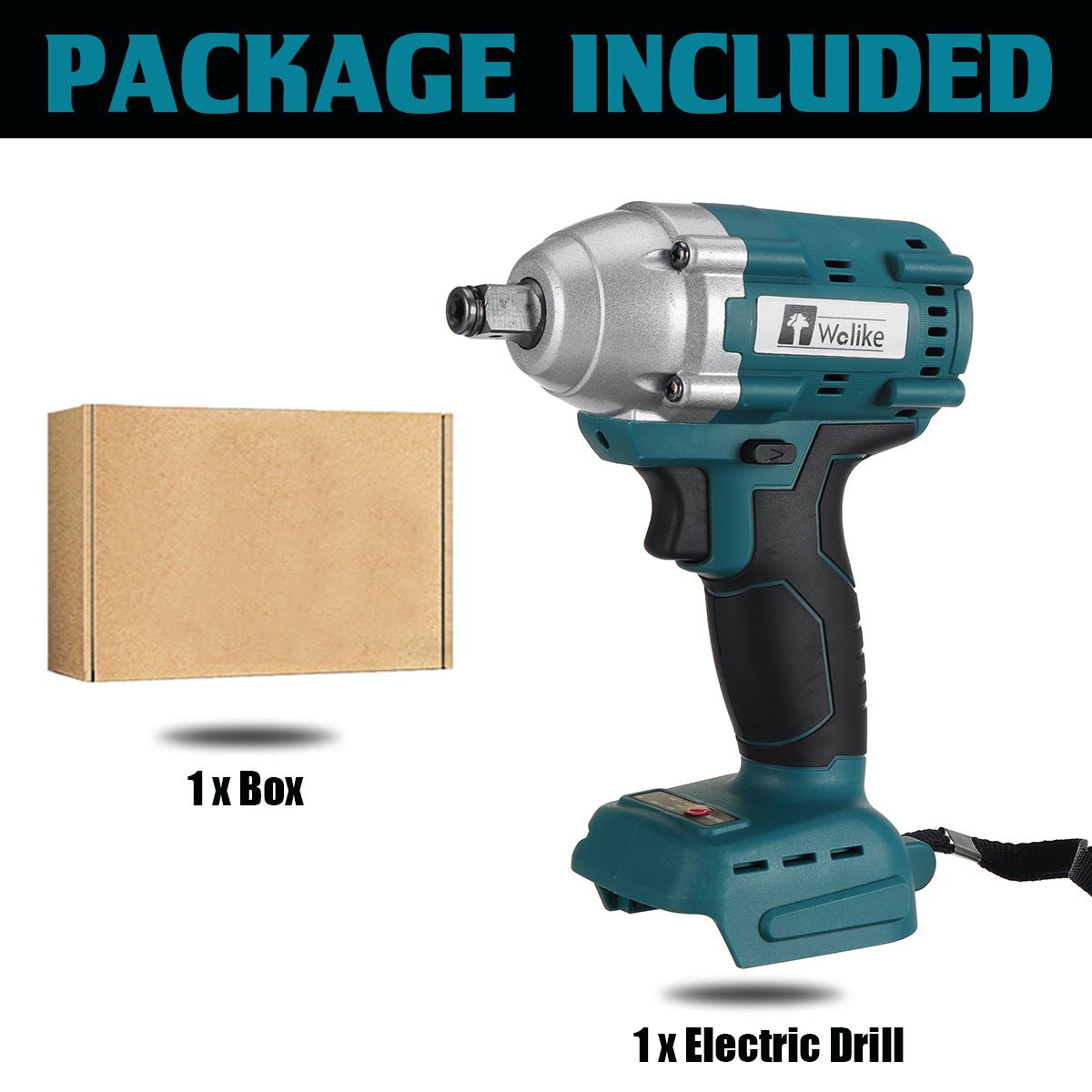 800N.m avvitatore a percussione elettrico senza spazzole 1/2 Sokect avvitatore a batteria avvitatore utensili elettrici ricaricabile per batteria Makita 18V: Default Title