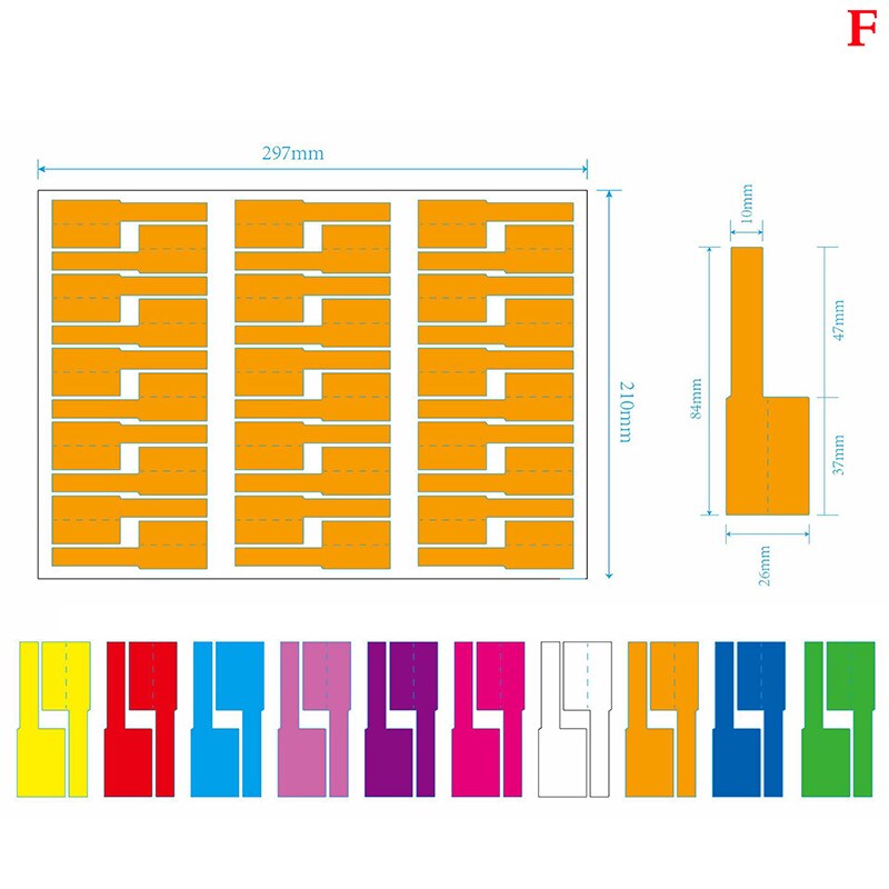 Etiquetas adhesivas para Cables de red A4, autoadhesivas e impermeables, coloridas, para organizar la identificación de Cables eléctricos