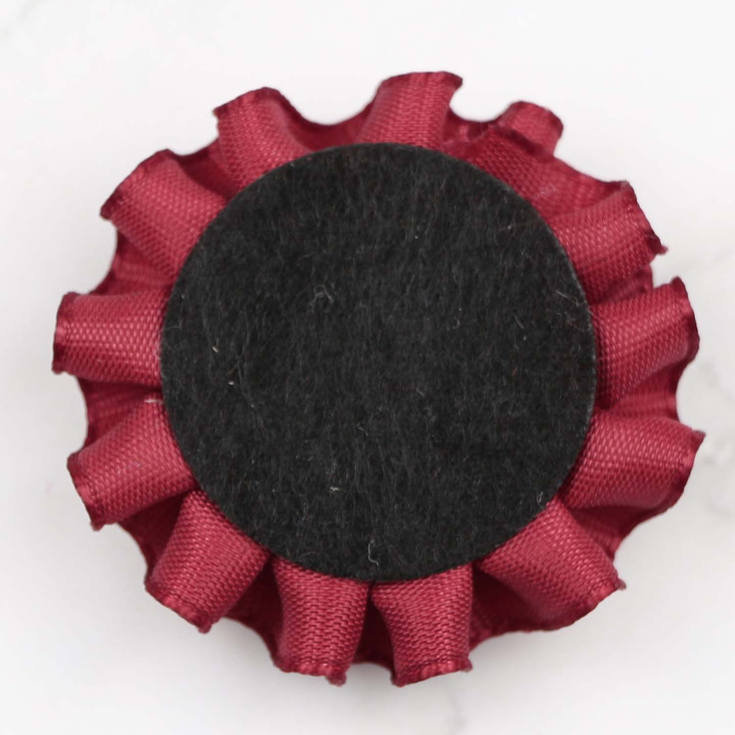 12PCS Burgundy DIY Flower Headbands Decorative Wedding Flowers Handmade Ribbon Flowers Women Satin Fabric Flower Appliques