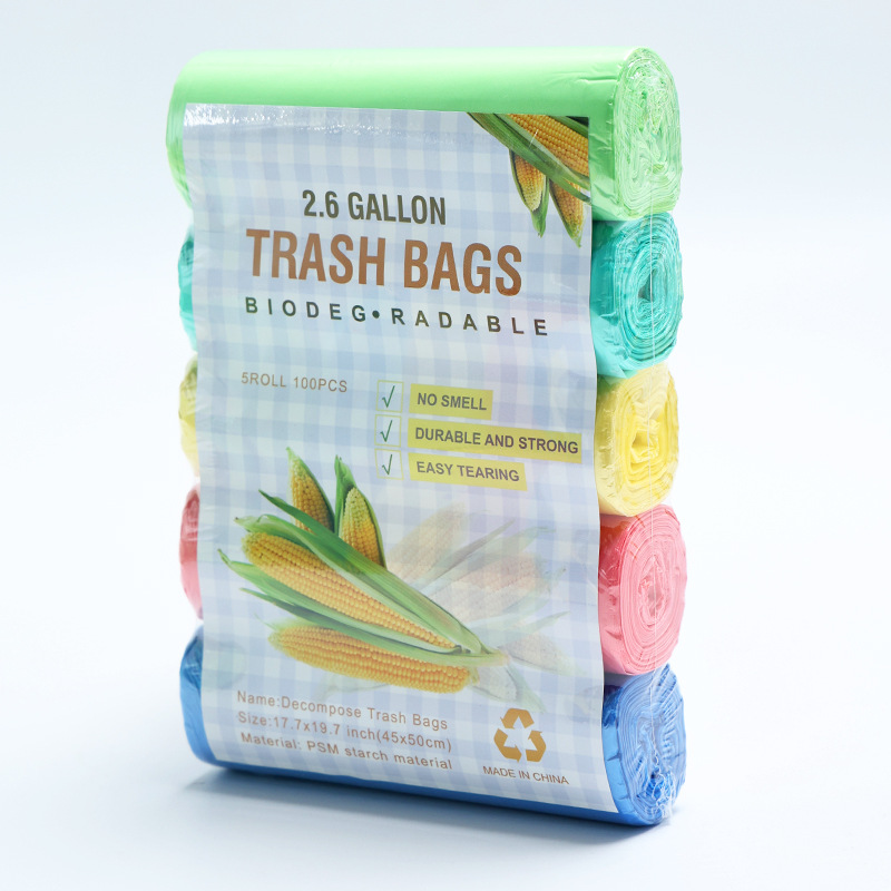 100pcs Biodegradable Garbage Bags Strong Compostable Trash Bags Wastebasket Liners for Kitchen Bathroom Office Use: Clear