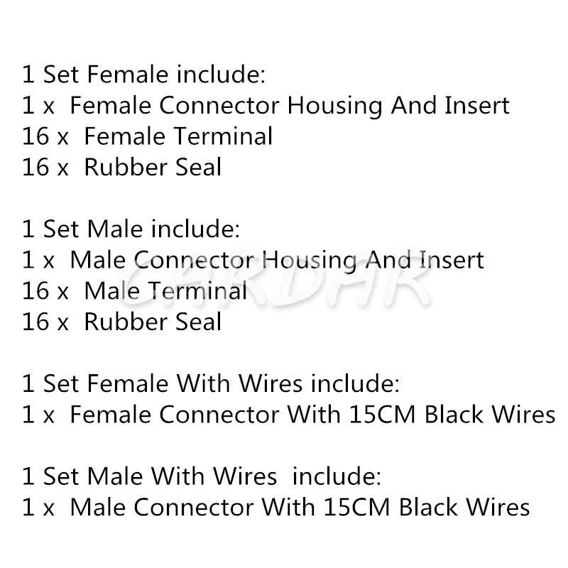 Prise étanche pour voiture, assemblage AC, connecteur électrique, prise automobile, 1 jeu, 16 broches, 2304884-1, 2304887-1