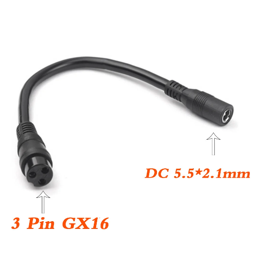 DC to RCA GX16 XLR IEC 3 Pin Connector Cable Adapter cable extended line for LED Strip CCTV Camera LED Strip Plug Max 2.5A: army green