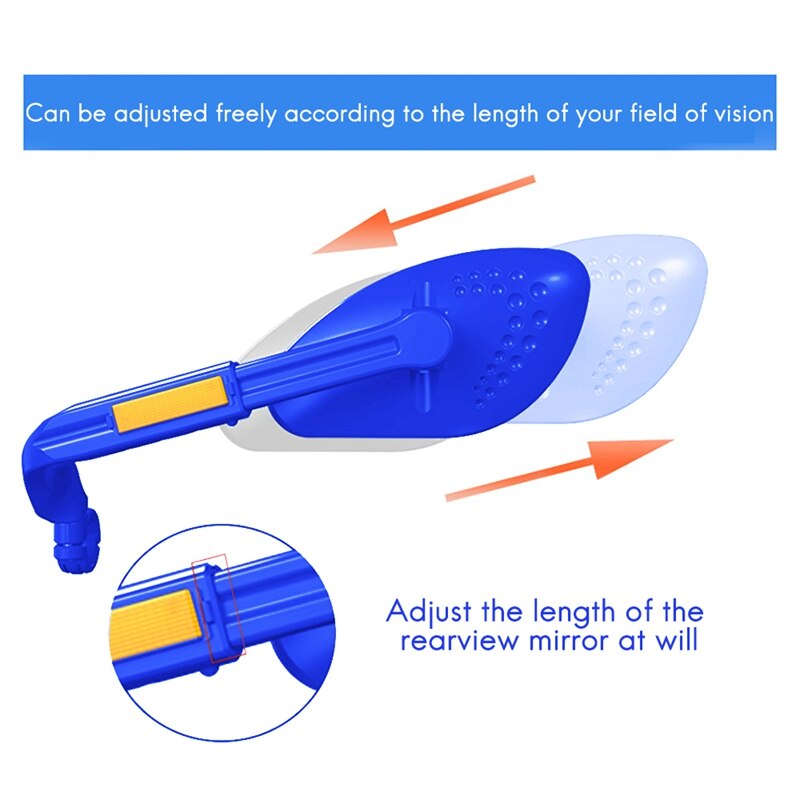 Bike Rear View Mirror Explosion-Proof Bicycle Handlebar Adjustable Rotatable Mirror Left And Right Mirror