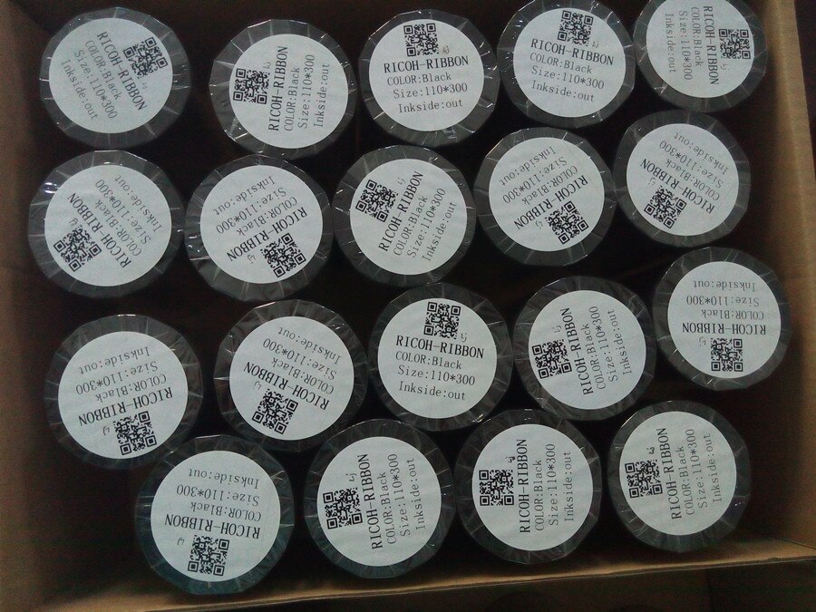DRVXIN 2 Roll/Lot Thermische Transfer Waslint 70mm X 300m Zwart gecoat papier label printer lint voor Barcode Printer ZT220