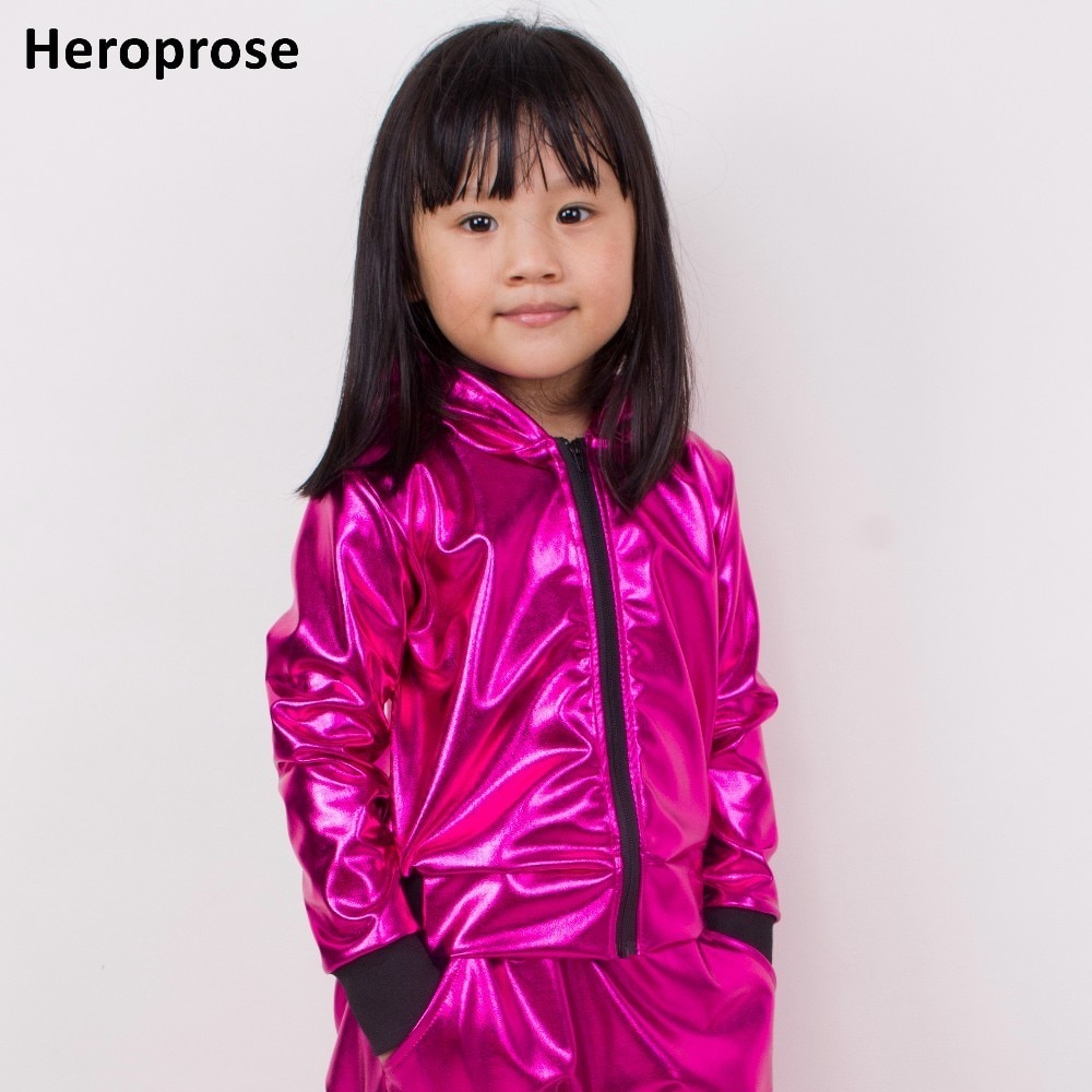 Neue Frühling Herbst Kinder Erwachsene Rose Rot Bomber Jacke Bühne Leistung Top Paillette Feminina Casaco Jazz Hip Hop Dance mantel