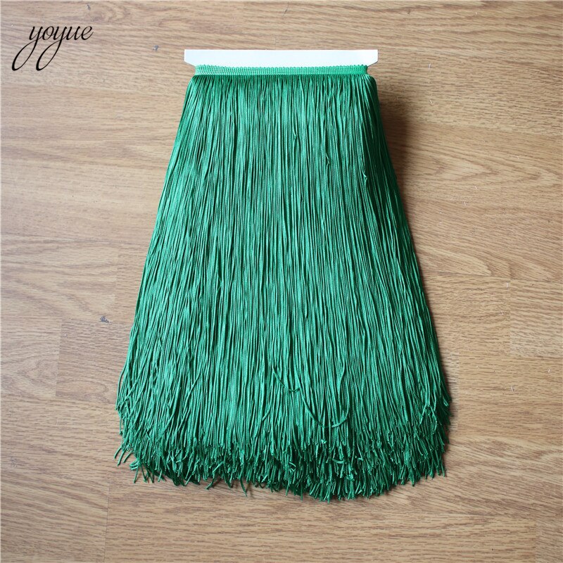YOYUE 1 Yard 30CM Lange Kant Fringe Trim Tassel Fringe Trimmen Voor Diy Latin Jurk Stage Kleding Accessoires Kant lint: Green