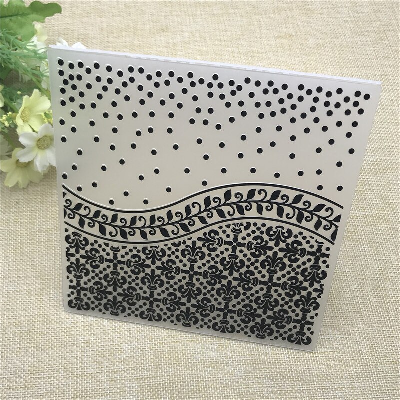 15*15cm dot line leaves Textured Embossing Folder Plastic Card Making Stamps Scrapbooking Paper Craft Supplies Folders Album DIY