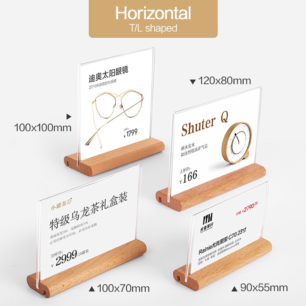 sviao 2-side round wood base sign holder various s... – Vicedeal